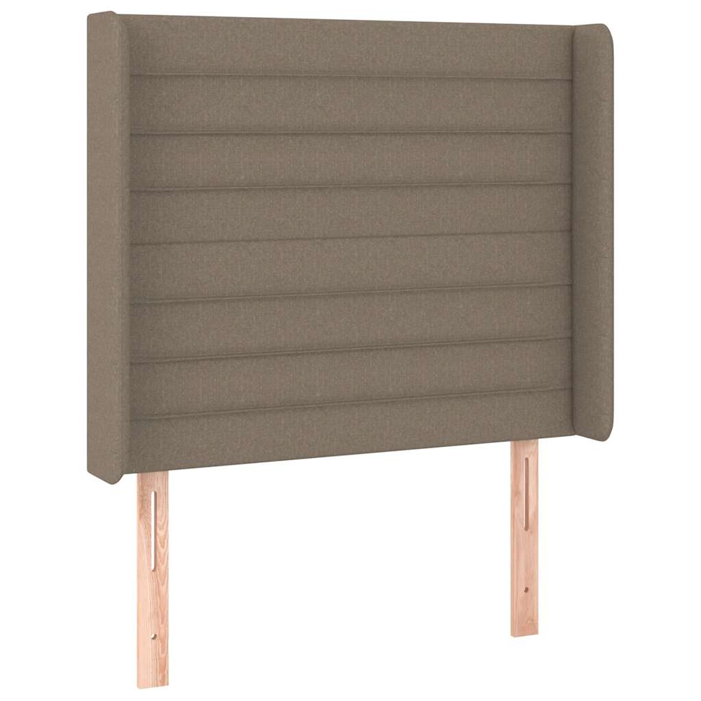 vidaXL Κρεβάτι Boxspring με Στρώμα & LED Taupe 90x190 εκ. Υφασμάτινο