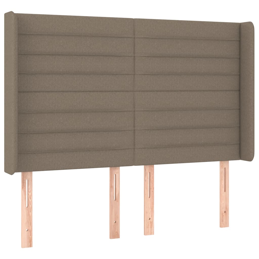 vidaXL Κρεβάτι Boxspring με Στρώμα & LED Taupe 140x190 εκ. Υφασμάτινο