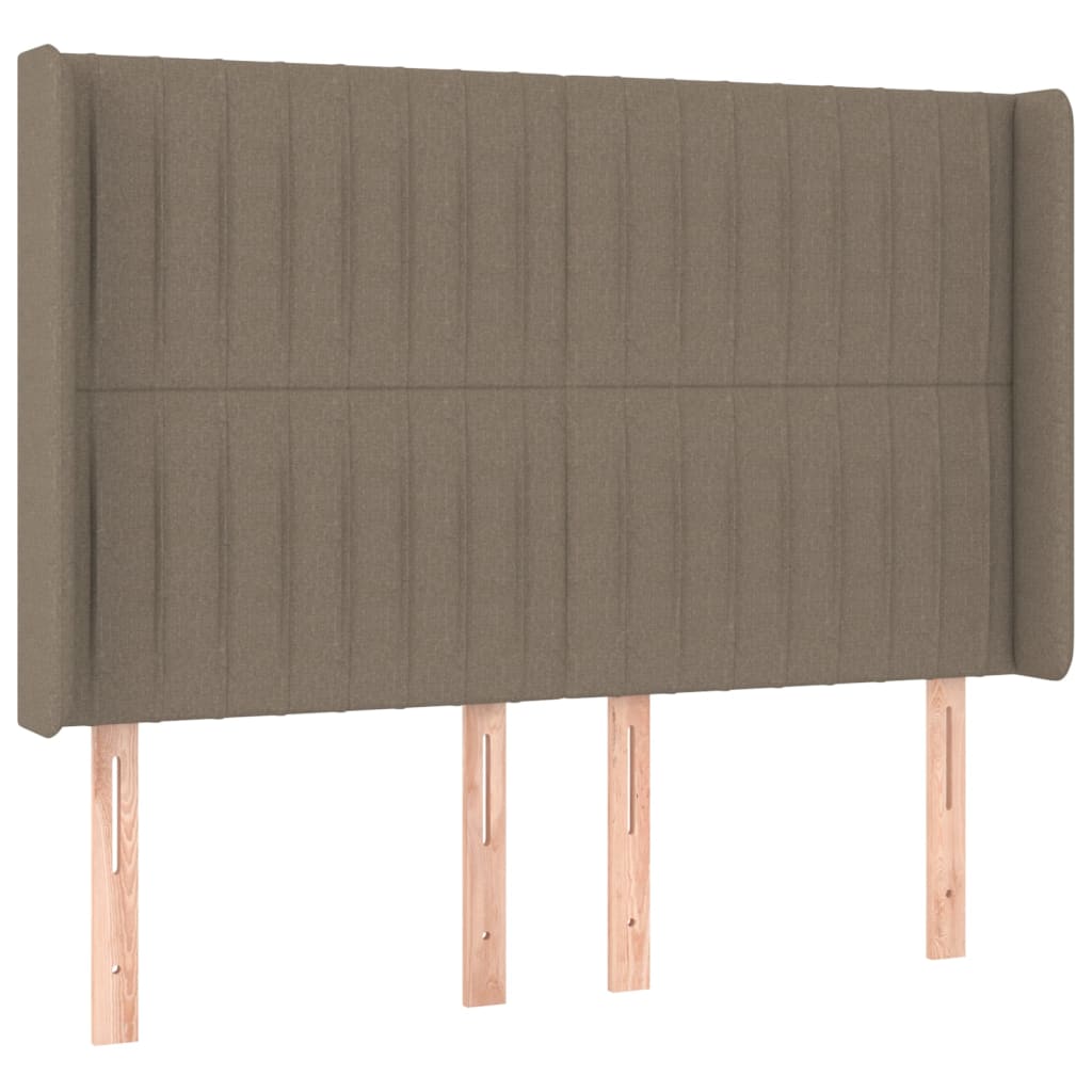 vidaXL Κρεβάτι Boxspring με Στρώμα & LED Taupe 140x200 εκ. Υφασμάτινο