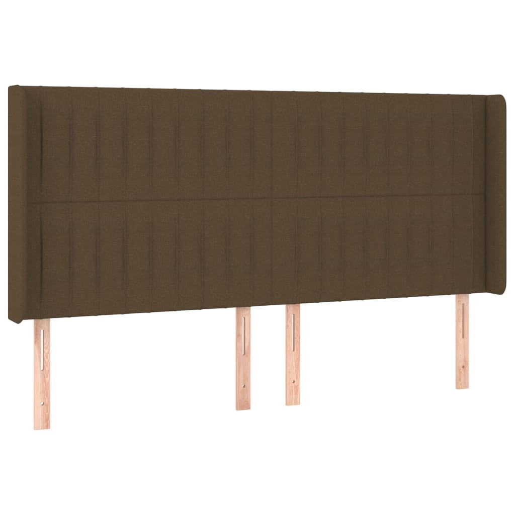 vidaXL Κρεβάτι Boxspring με Στρώμα & LED Σκ.Καφέ 160x200εκ. Υφασμάτινο