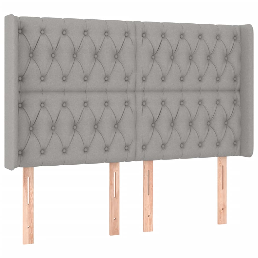 vidaXL Κρεβάτι Boxspring με Στρώμα & LED Αν.Γκρι 160x200εκ. Υφασμάτινο
