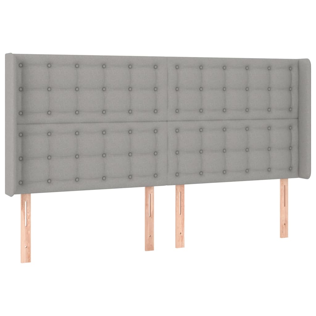 vidaXL Κρεβάτι Boxspring με Στρώμα & LED Αν.Γκρι 180x200εκ. Υφασμάτινο