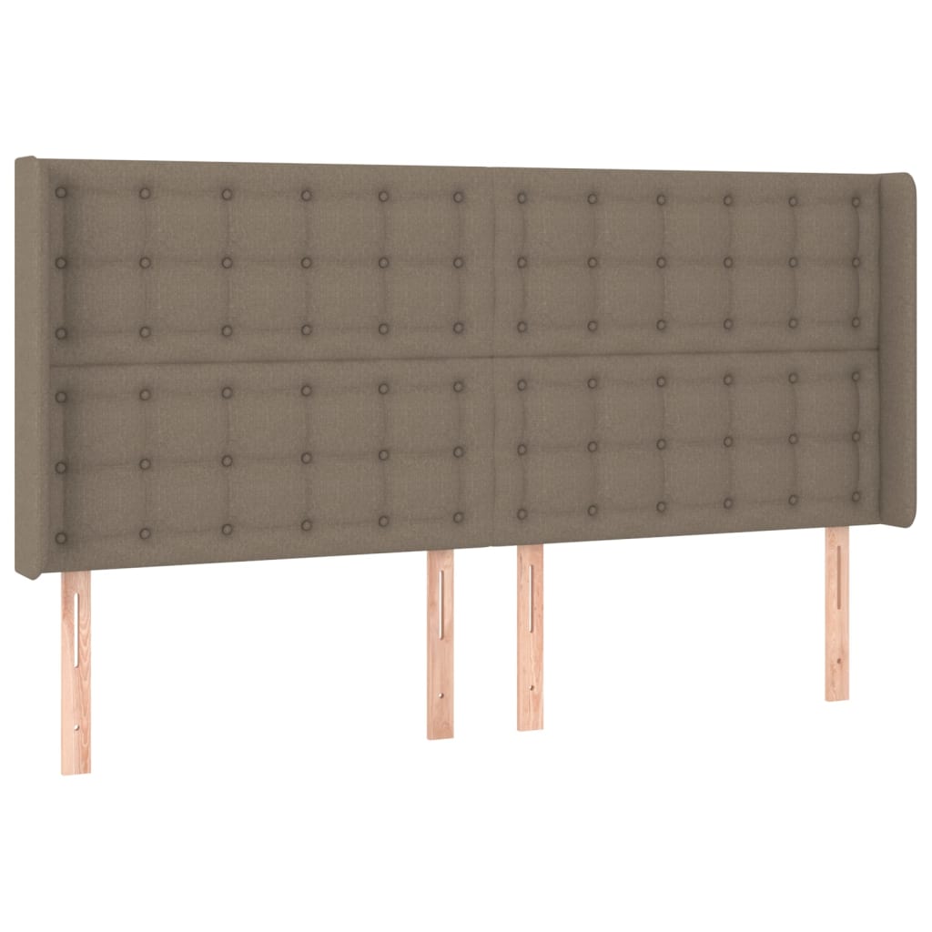 vidaXL Κρεβάτι Boxspring με Στρώμα & LED Taupe 200x200 εκ. Υφασμάτινο
