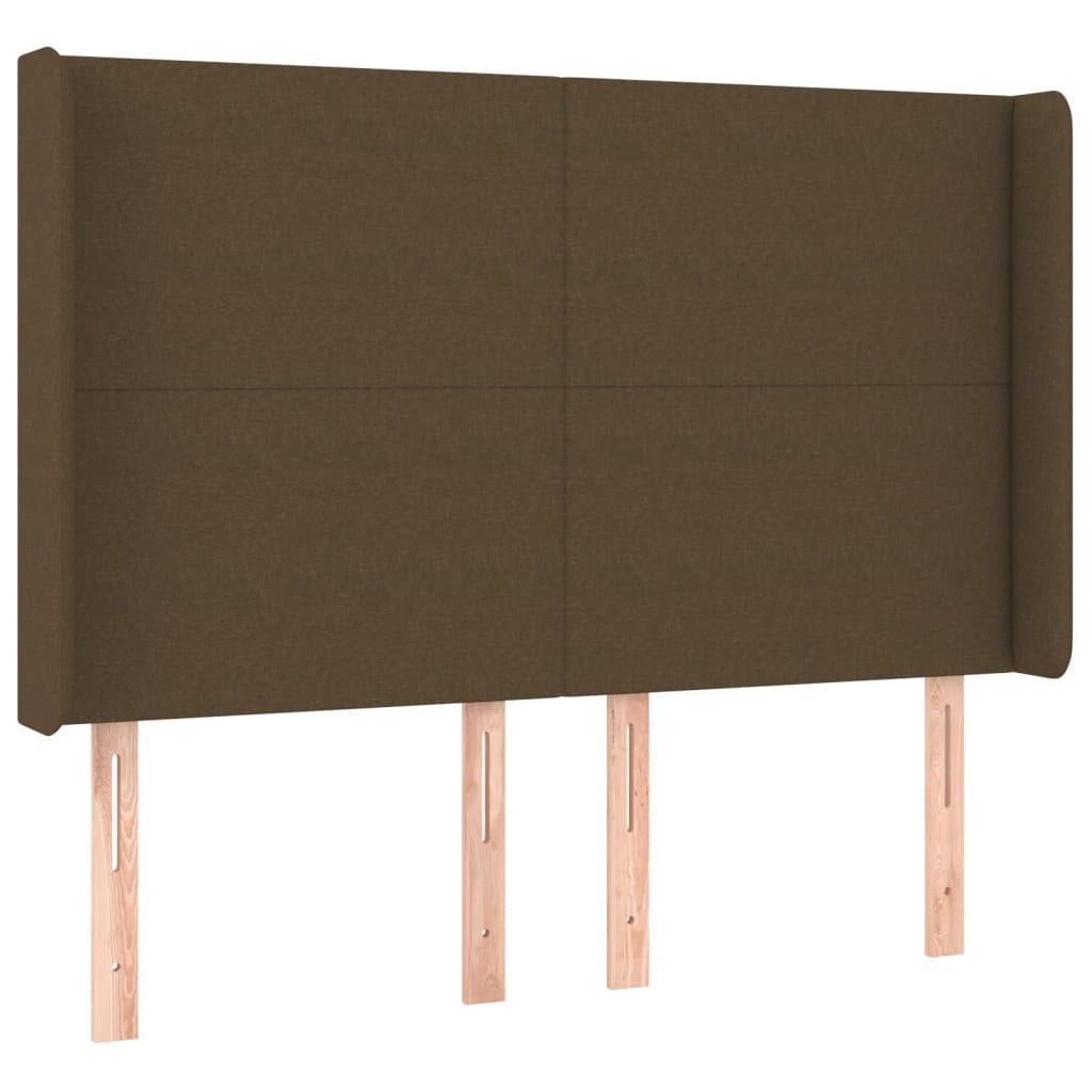 vidaXL Κρεβάτι Boxspring με Στρώμα & LED Σκ.Καφέ 140x200 εκ Υφασμάτινο