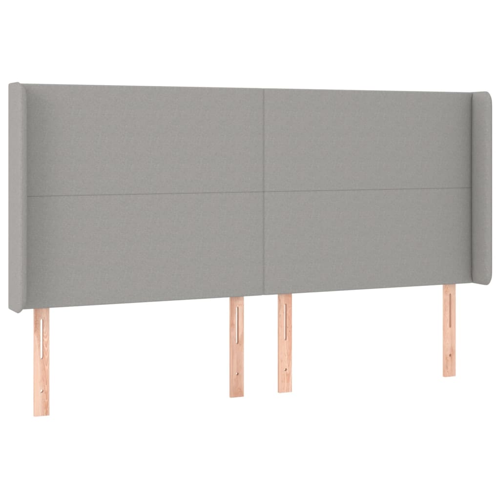 vidaXL Κρεβάτι Boxspring με Στρώμα & LED Αν.Γκρι 160x200εκ. Υφασμάτινο