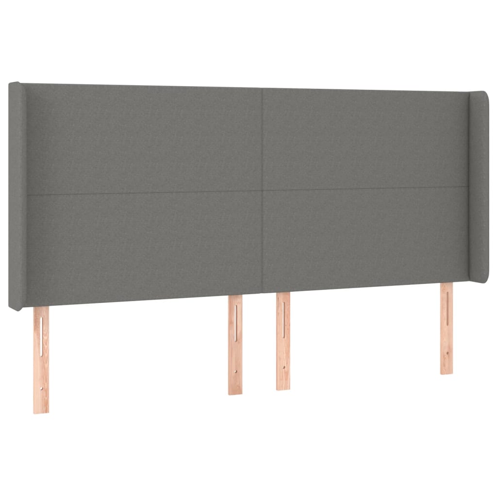 vidaXL Κρεβάτι Boxspring με Στρώμα & LED Σκ.Γκρι 160x200 εκ Υφασμάτινο