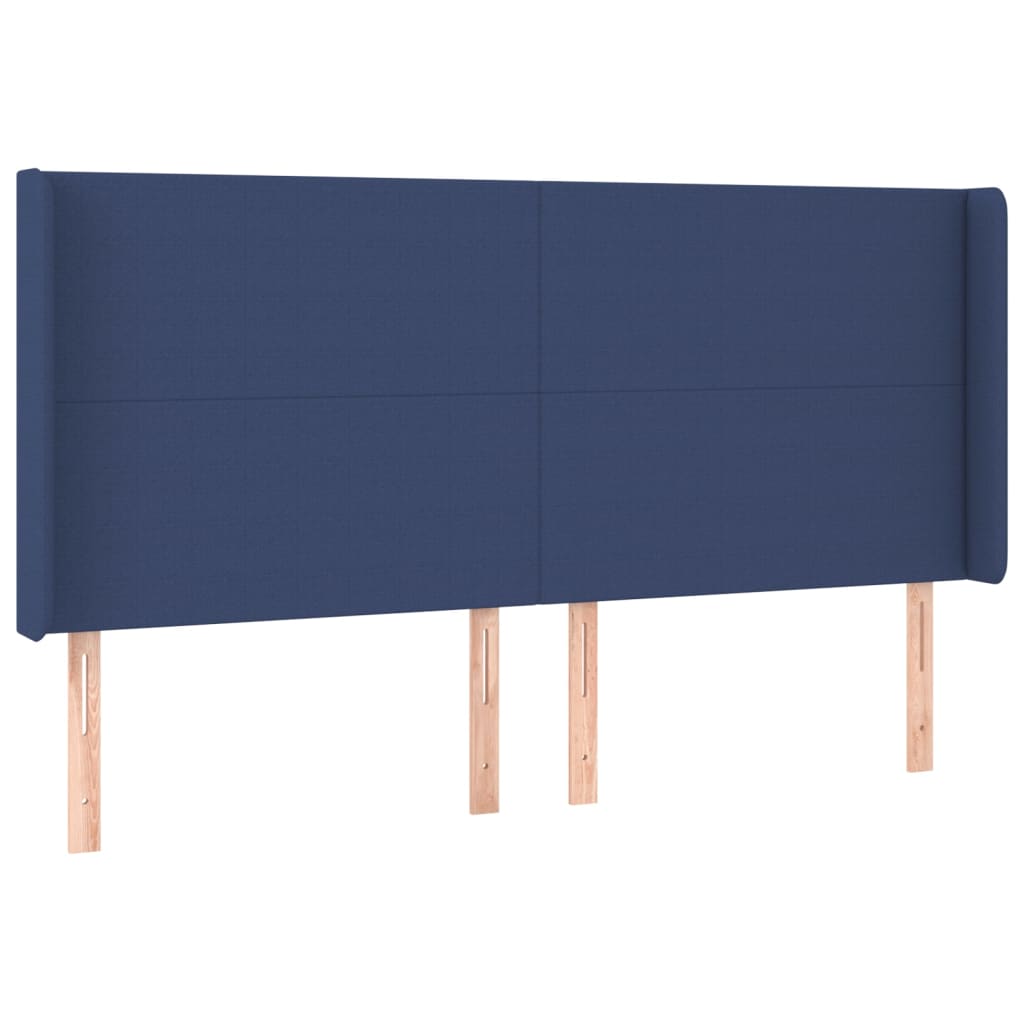 vidaXL Κρεβάτι Boxspring με Στρώμα & LED Μπλε 160x200 εκ. Υφασμάτινο