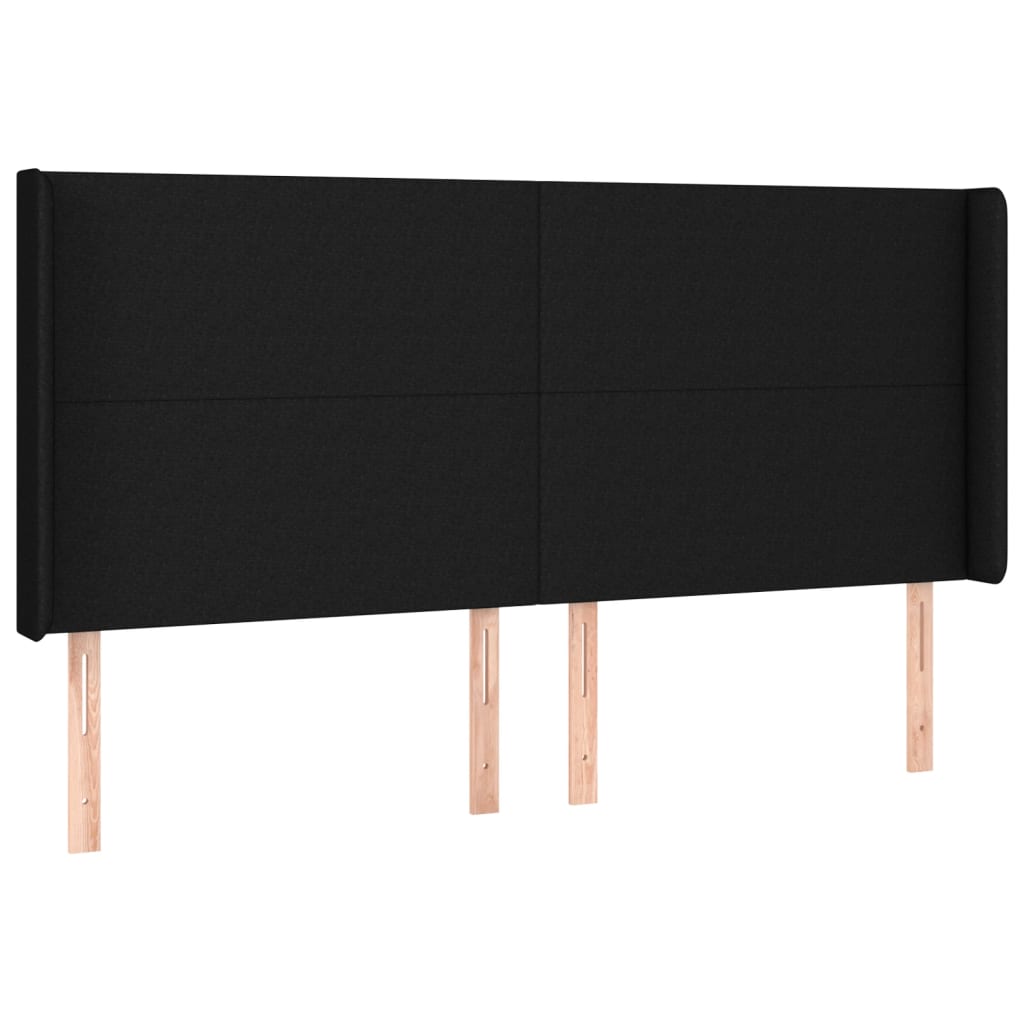 vidaXL Κρεβάτι Boxspring με Στρώμα & LED Μαύρο 180x200 εκ. Υφασμάτινο