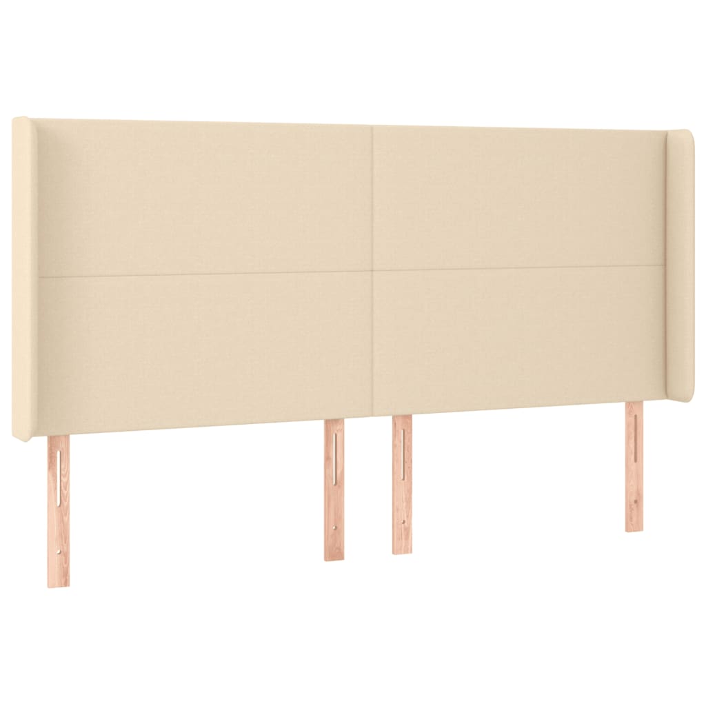 vidaXL Κρεβάτι Boxspring με Στρώμα & LED Κρεμ 200x200 εκ. Υφασμάτινο