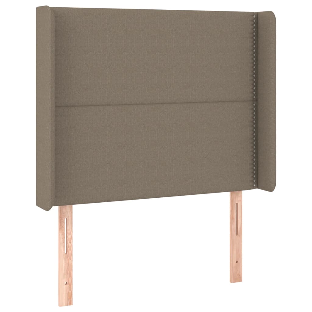 vidaXL Κρεβάτι Boxspring με Στρώμα & LED Taupe 90x190 εκ. Υφασμάτινο