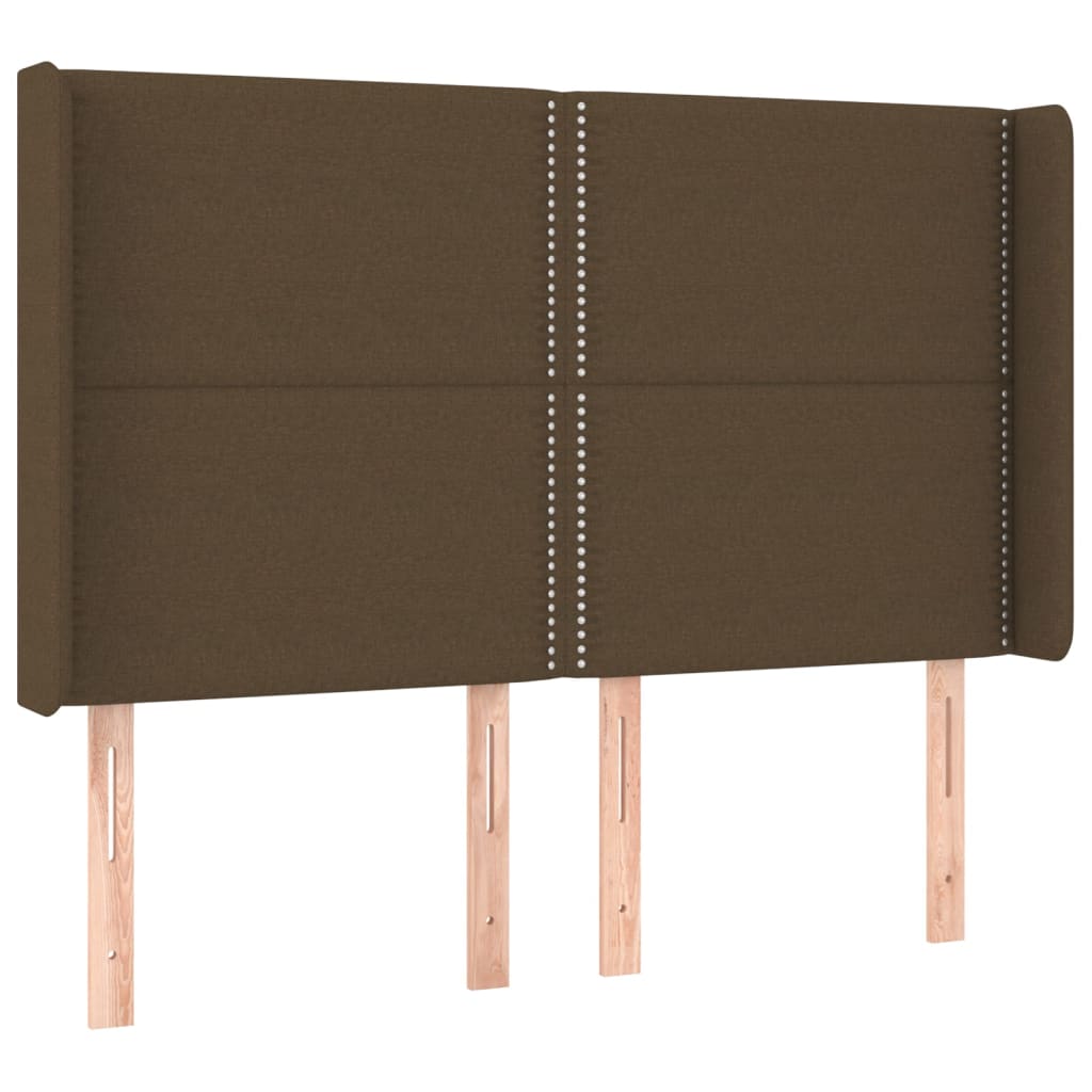 vidaXL Κρεβάτι Boxspring με Στρώμα & LED Σκ.Καφέ 140x200 εκ Υφασμάτινο