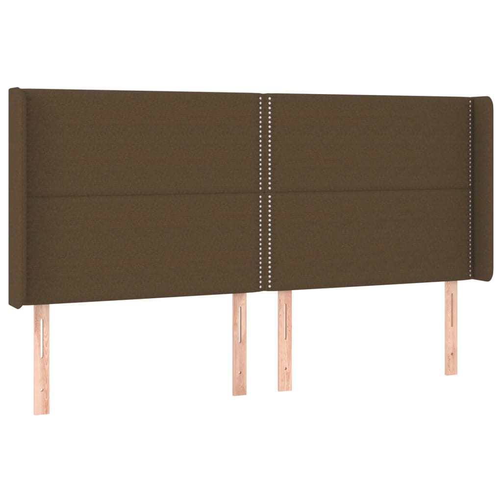 vidaXL Κρεβάτι Boxspring με Στρώμα & LED Σκ.Καφέ 180x200εκ. Υφασμάτινο