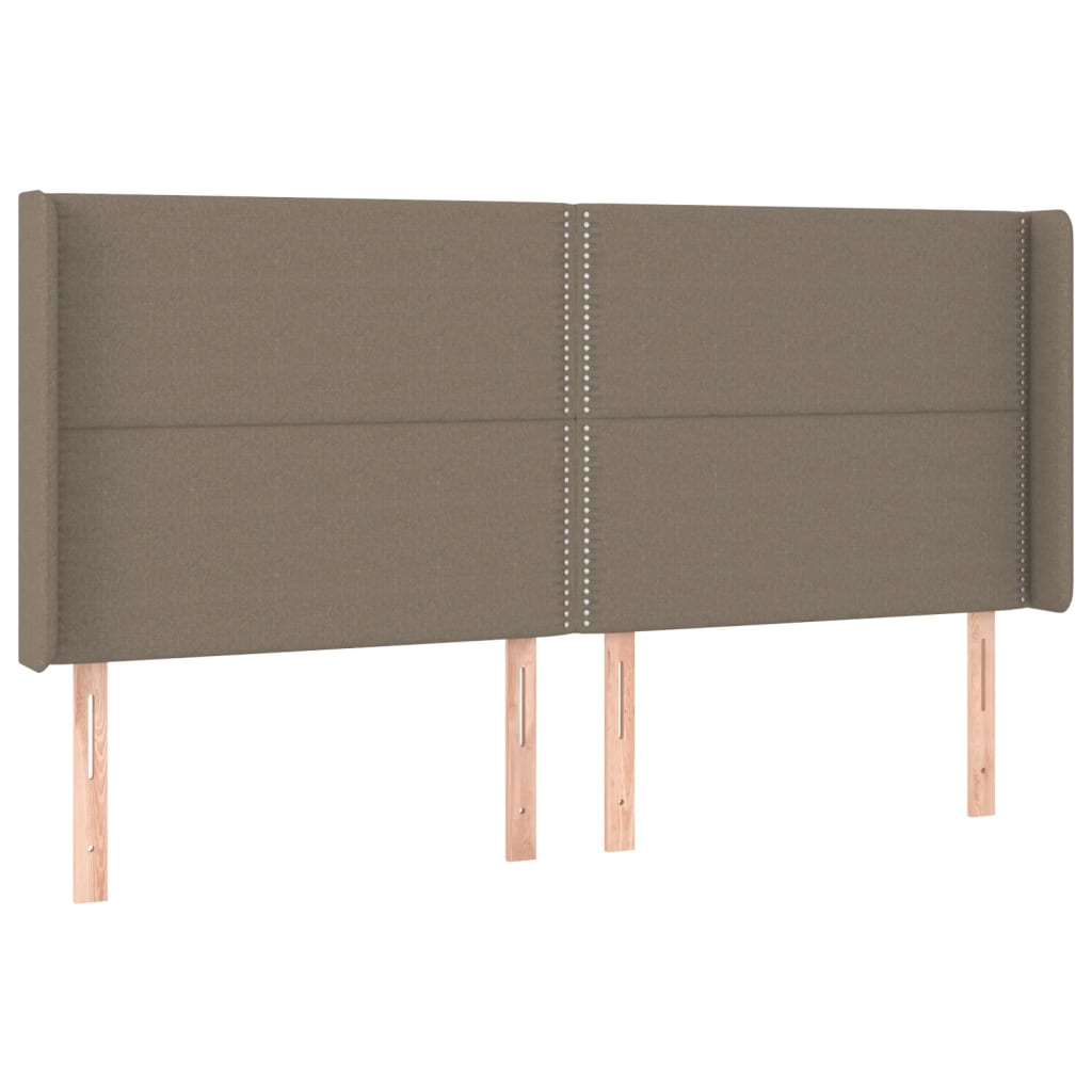 vidaXL Κρεβάτι Boxspring με Στρώμα & LED Taupe 180x200 εκ. Υφασμάτινο