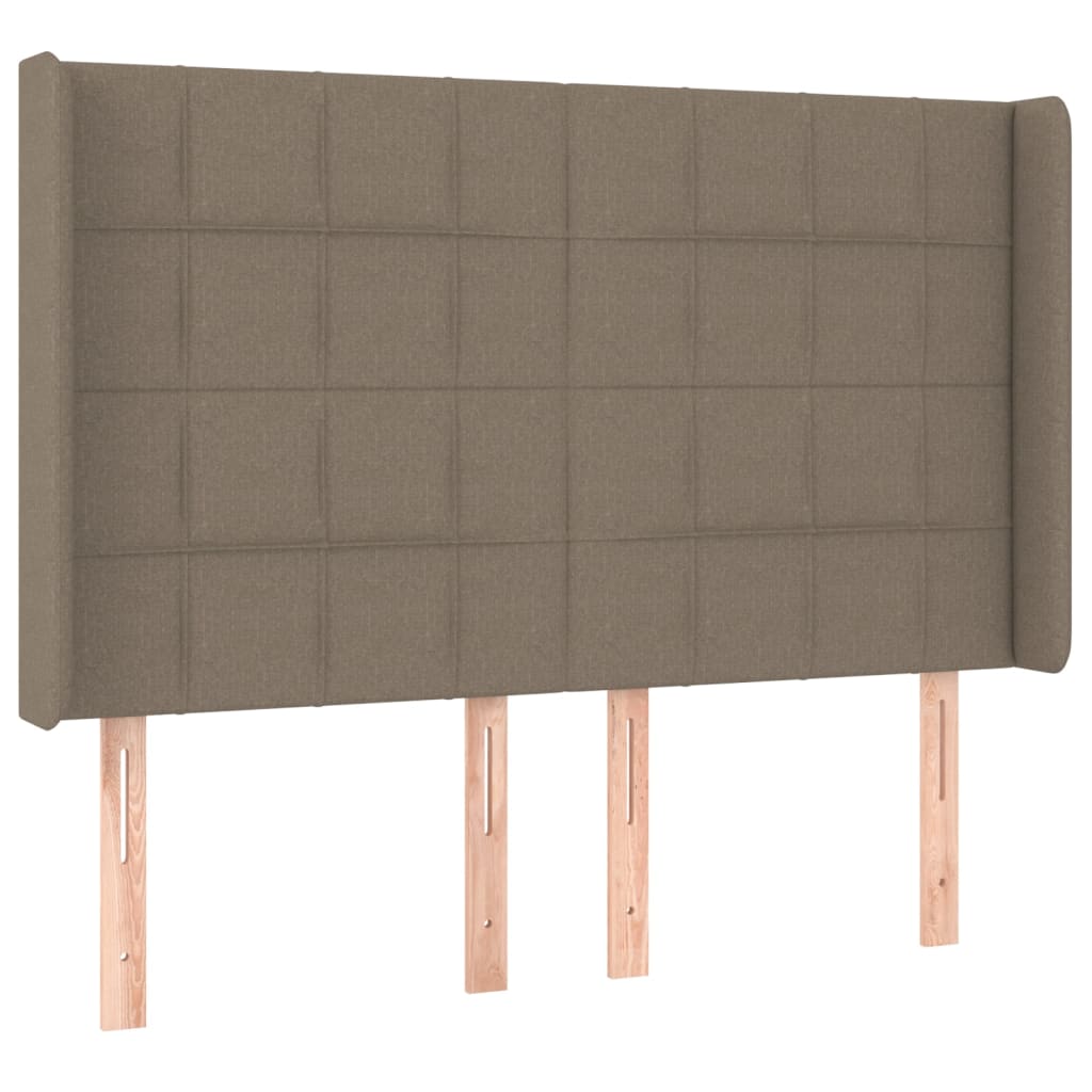 vidaXL Κρεβάτι Boxspring με Στρώμα & LED Taupe 140x200 εκ. Υφασμάτινο