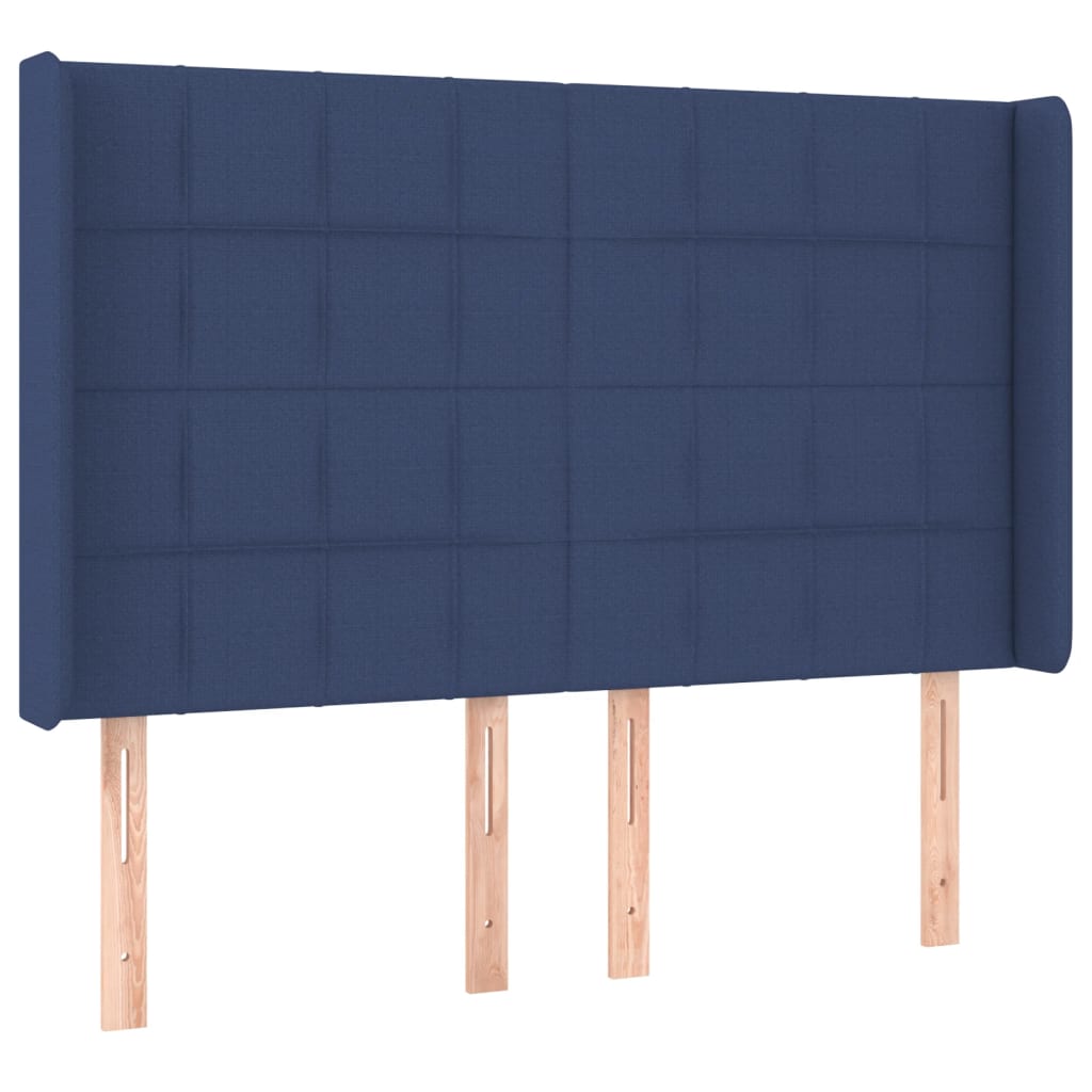 vidaXL Κρεβάτι Boxspring με Στρώμα & LED Μπλε 140x200 εκ. Υφασμάτινο