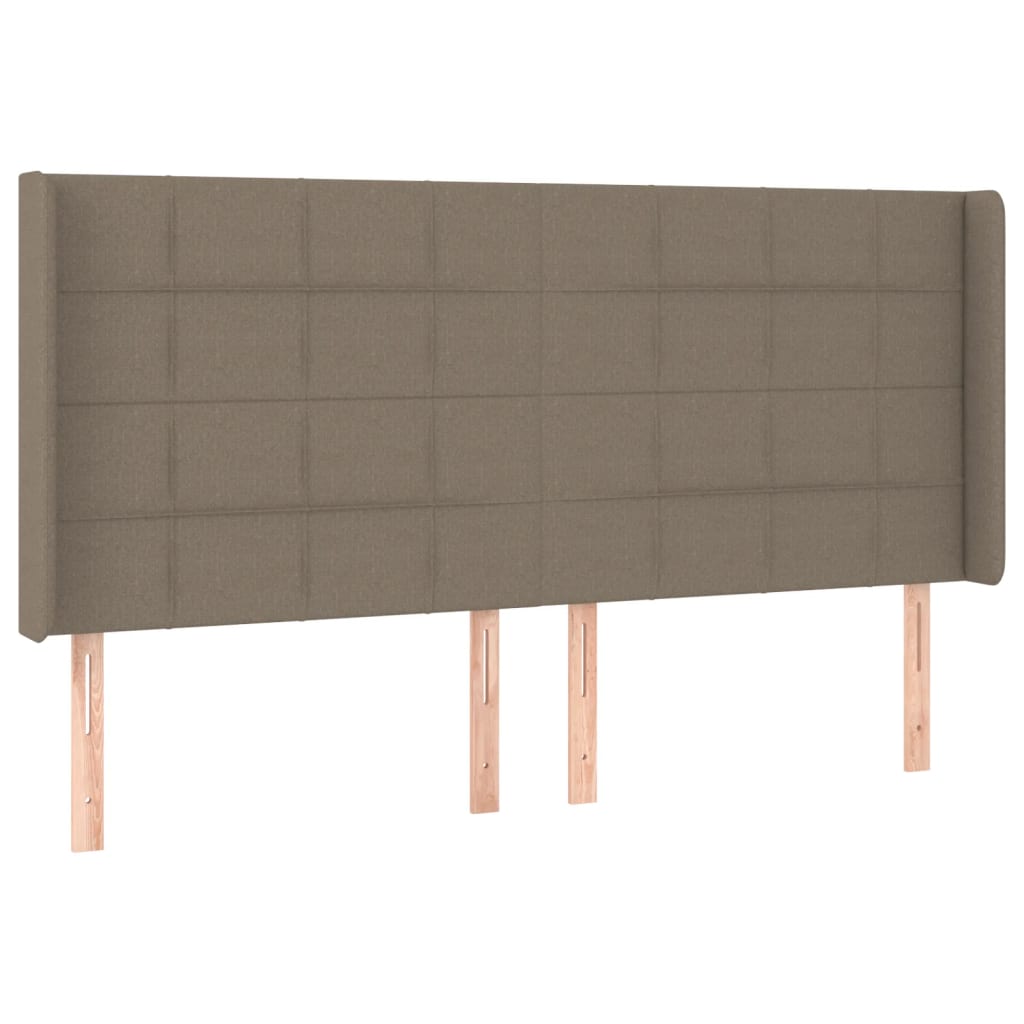 vidaXL Κρεβάτι Boxspring με Στρώμα & LED Taupe 160x200 εκ. Υφασμάτινο