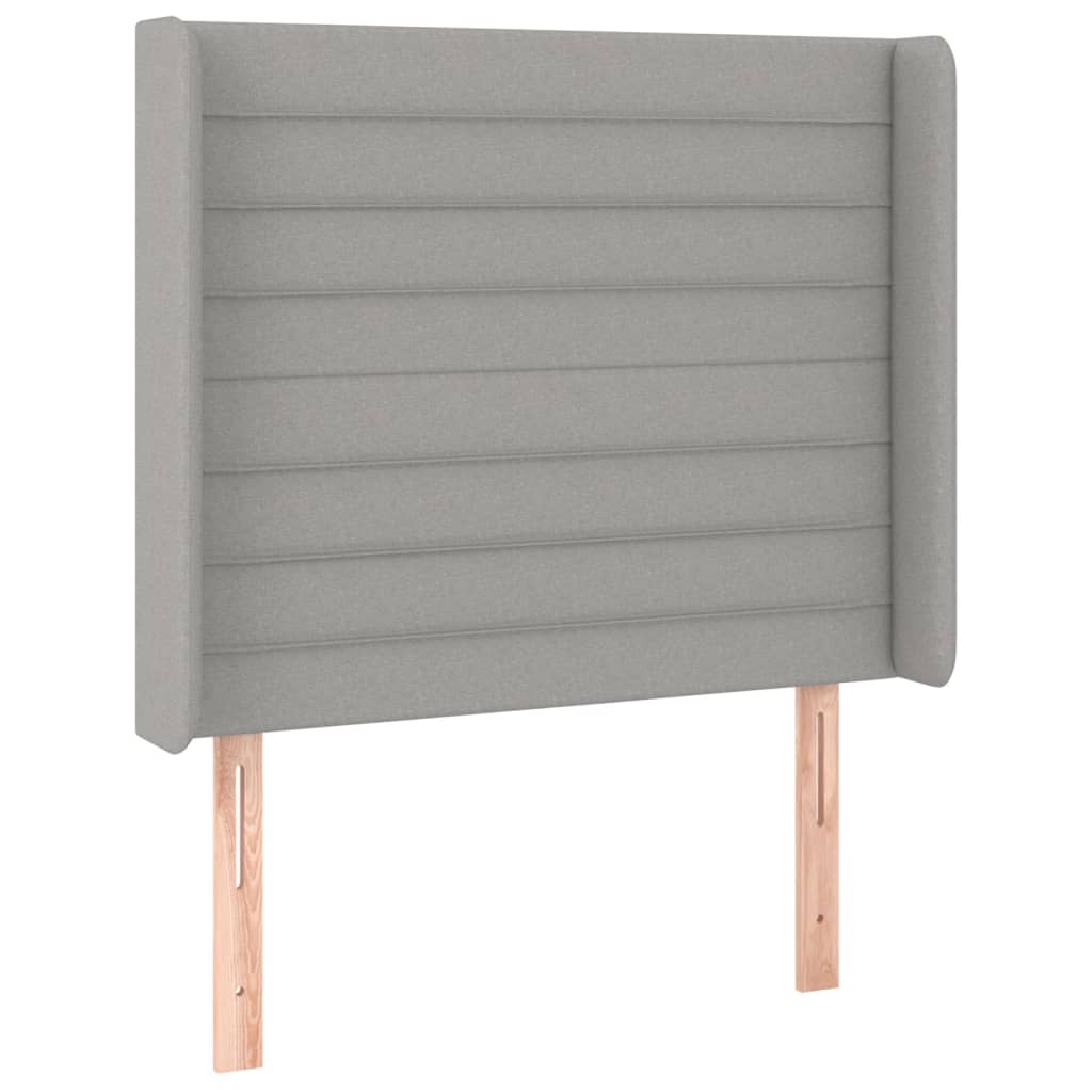 vidaXL Κρεβάτι Boxspring με Στρώμα & LED Αν.Γκρι 90x190 εκ. Υφασμάτινο