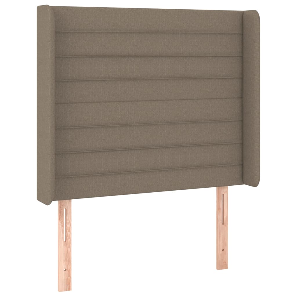 vidaXL Κρεβάτι Boxspring με Στρώμα & LED Taupe 90x190 εκ. Υφασμάτινο