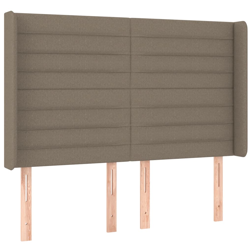 vidaXL Κρεβάτι Boxspring με Στρώμα & LED Taupe 140x200 εκ. Υφασμάτινο