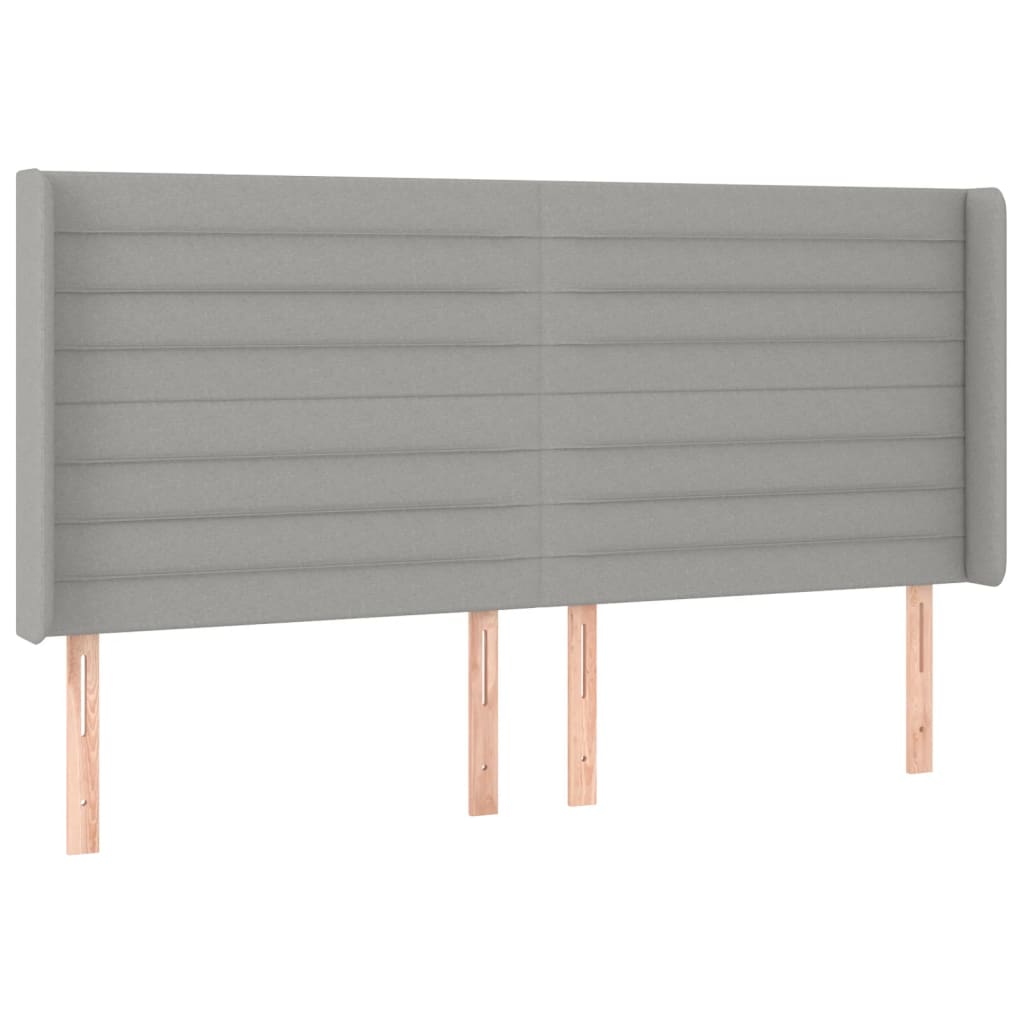 vidaXL Κρεβάτι Boxspring με Στρώμα & LED Αν.Γκρι 180x200εκ. Υφασμάτινο