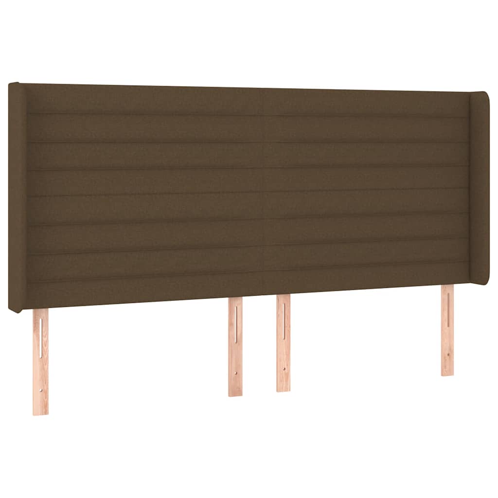 vidaXL Κρεβάτι Boxspring με Στρώμα & LED Σκ.Καφέ 180x200εκ. Υφασμάτινο