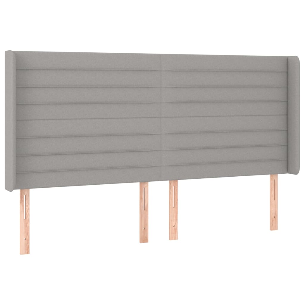 vidaXL Κρεβάτι Boxspring με Στρώμα & LED Αν.Γκρι 200x200εκ. Υφασμάτινο