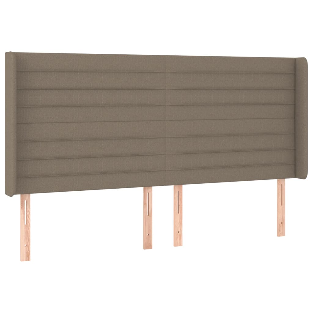 vidaXL Κρεβάτι Boxspring με Στρώμα & LED Taupe 200x200 εκ. Υφασμάτινο