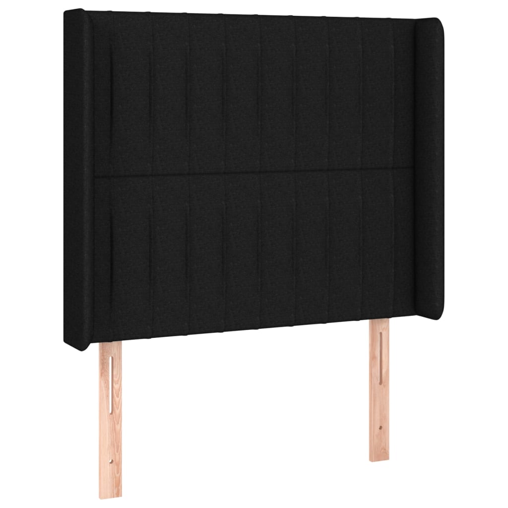 vidaXL Κρεβάτι Boxspring με Στρώμα & LED Μαύρο 90x190 εκ. Υφασμάτινο