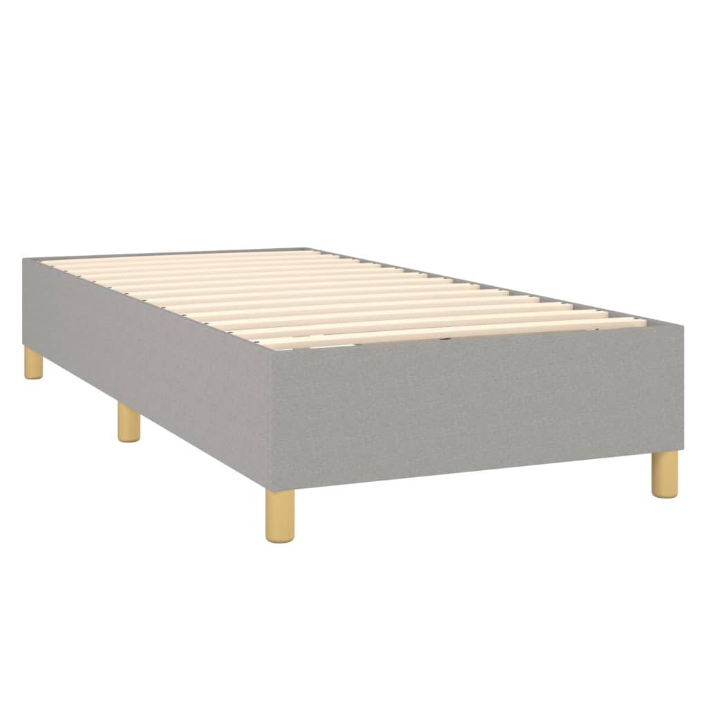 vidaXL Κρεβάτι Boxspring με Στρώμα & LED Αν.Γκρι 90x200 εκ. Υφασμάτινο