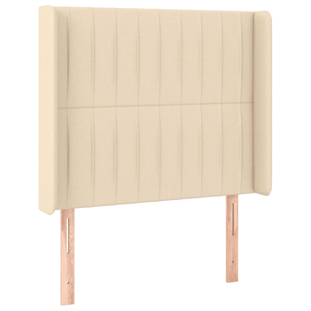 vidaXL Κρεβάτι Boxspring με Στρώμα & LED Κρεμ 100x200 εκ. Υφασμάτινο