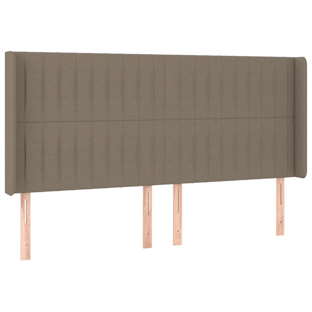 vidaXL Κρεβάτι Boxspring με Στρώμα & LED Taupe 160x200 εκ. Υφασμάτινο
