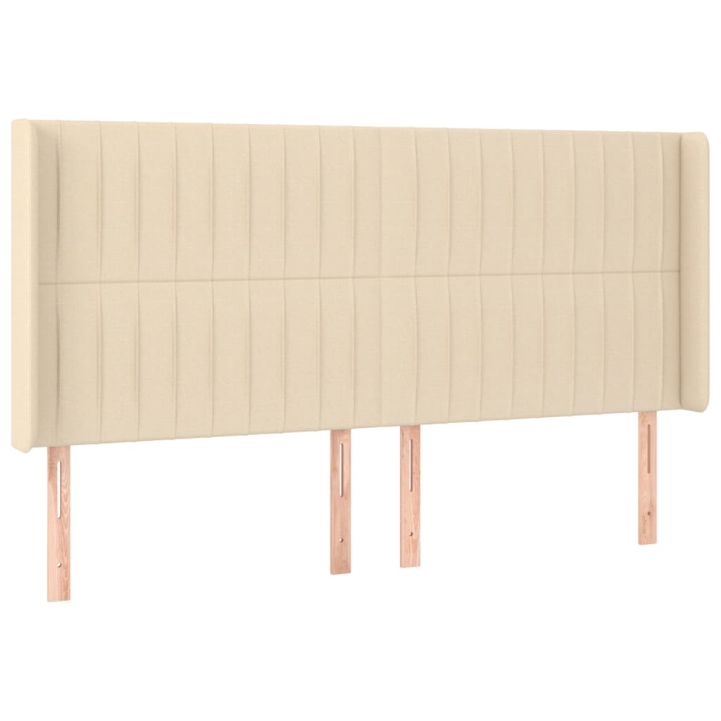vidaXL Κρεβάτι Boxspring με Στρώμα & LED Κρεμ 160x200 εκ. Υφασμάτινο