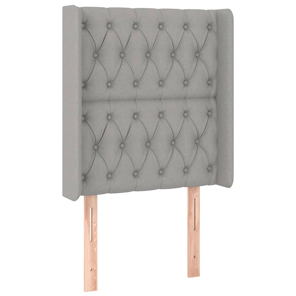 vidaXL Κρεβάτι Boxspring με Στρώμα & LED Αν.Γκρι 80x200 εκ. Υφασμάτινο