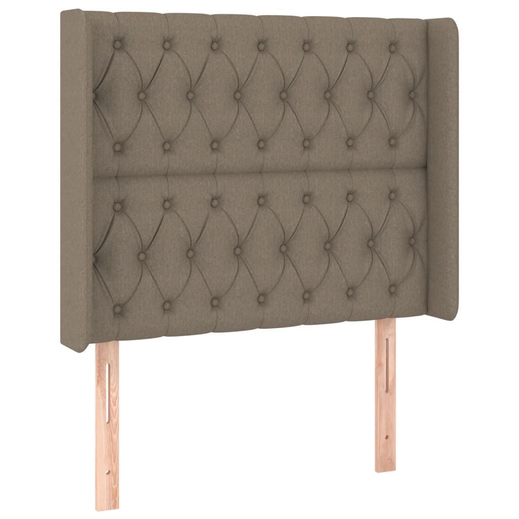 vidaXL Κρεβάτι Boxspring με Στρώμα & LED Taupe 90x190 εκ. Υφασμάτινο