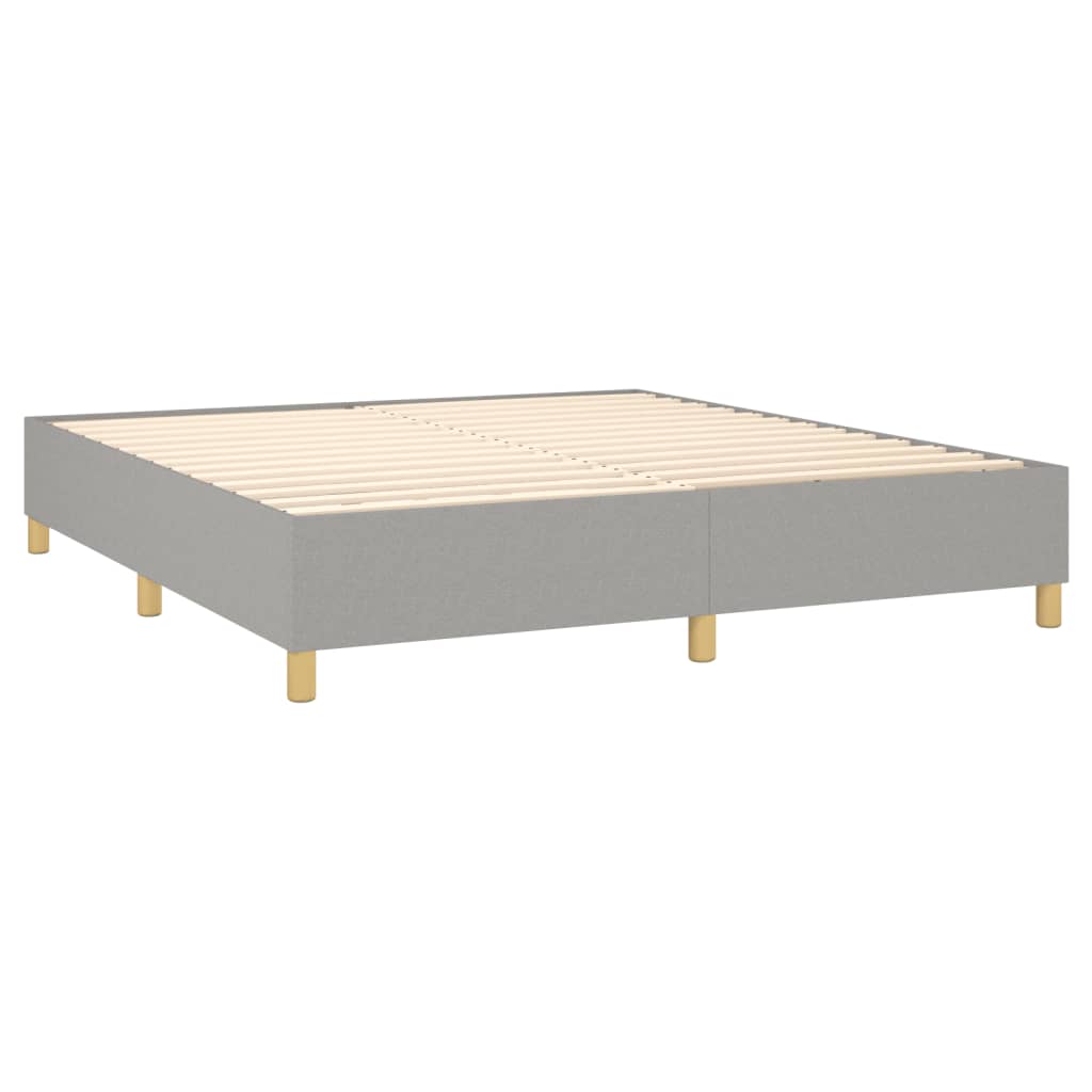vidaXL Κρεβάτι Boxspring με Στρώμα & LED Αν.Γκρι 160x200εκ. Υφασμάτινο