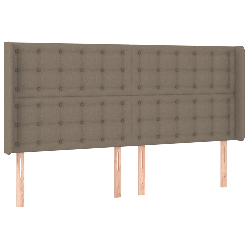 vidaXL Κρεβάτι Boxspring με Στρώμα & LED Taupe 160x200 εκ. Υφασμάτινο