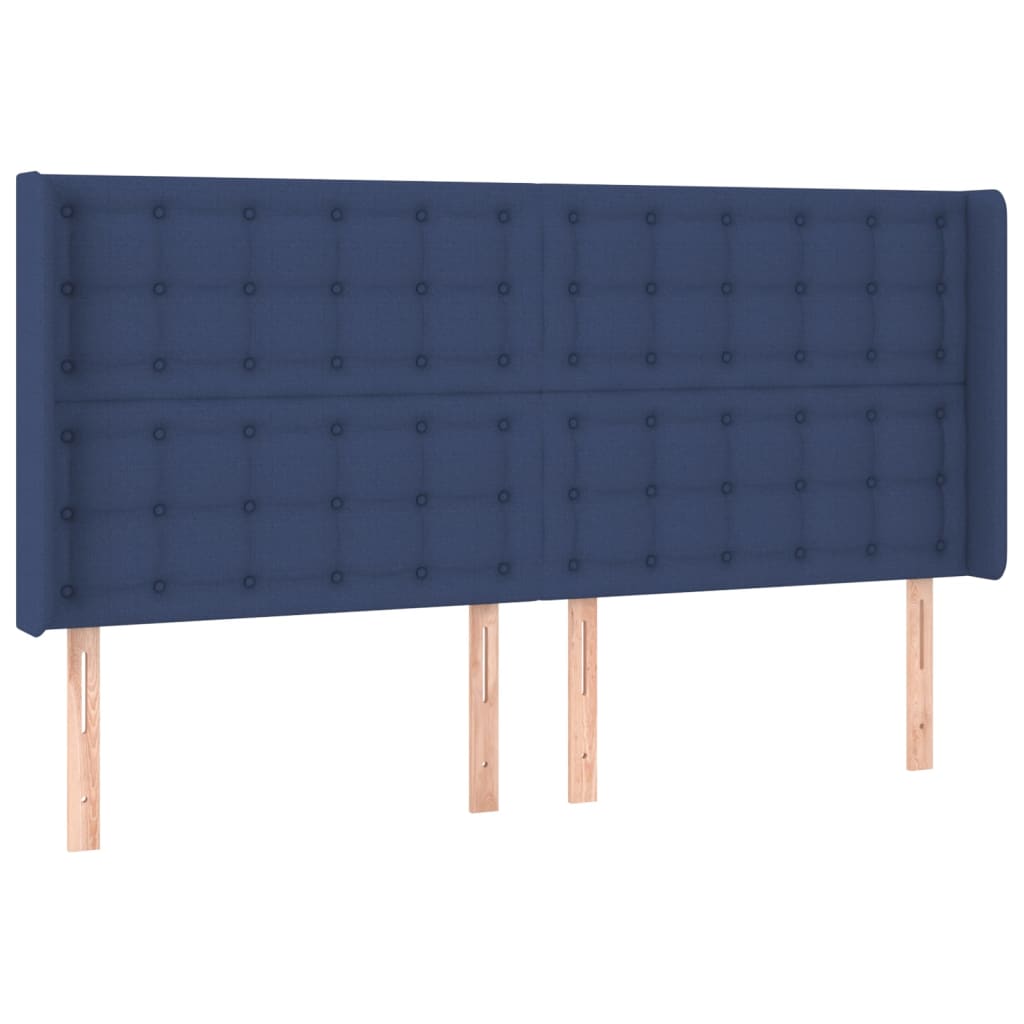 vidaXL Κρεβάτι Boxspring με Στρώμα & LED Μπλε 180x200 εκ. Υφασμάτινο