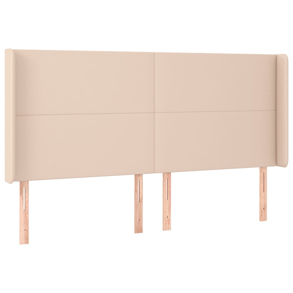 vidaXL Κρεβάτι Boxspring Στρώμα&LED Καπουτσίνο 180x200 εκ. Συνθ. Δέρμα