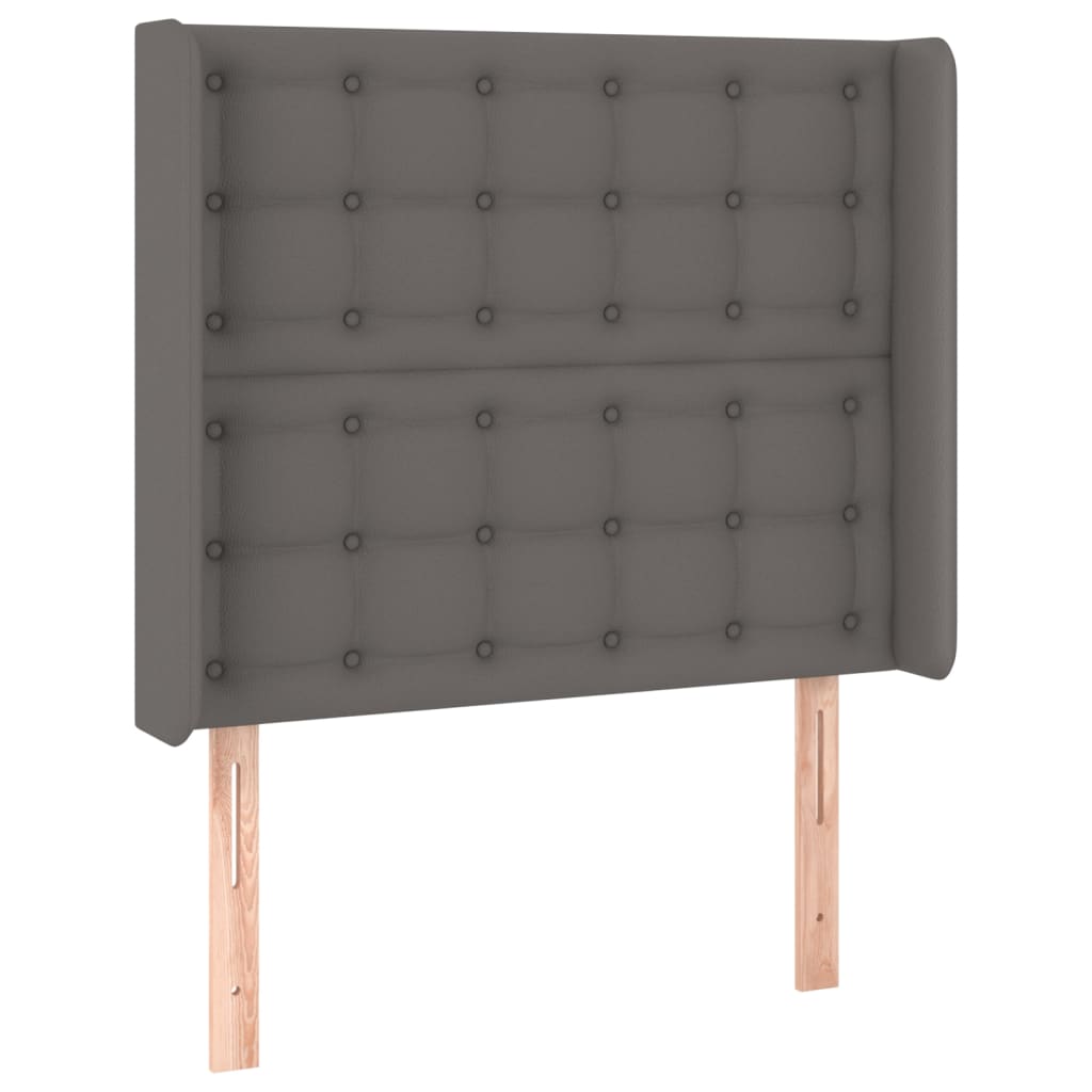 vidaXL Κρεβάτι Boxspring με Στρώμα & LED Γκρι 80x200 εκ. Συνθ. Δέρμα