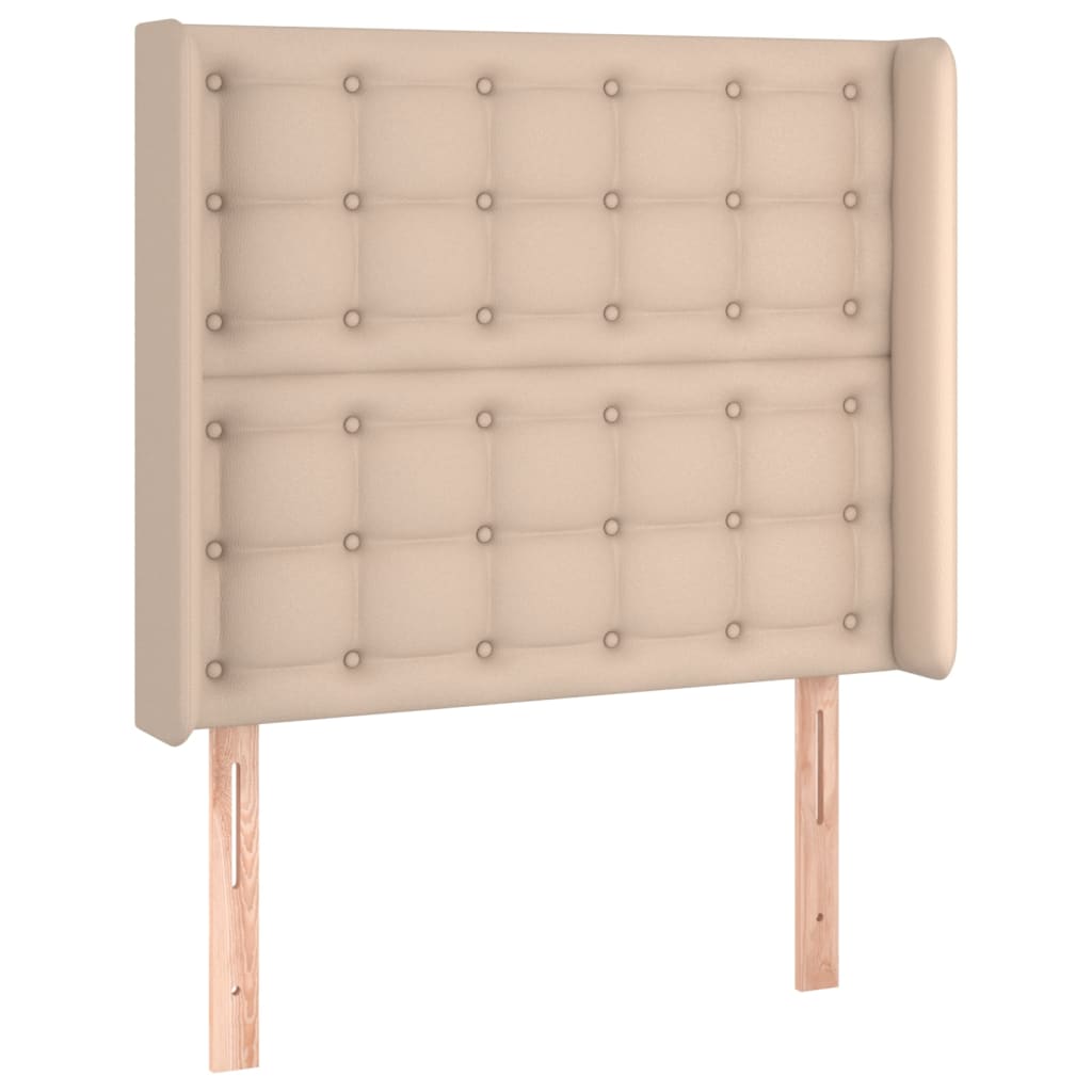 vidaXL Κρεβάτι Boxspring Στρώμα&LED Καπουτσίνο 80x200 εκ. Συνθ. Δέρμα