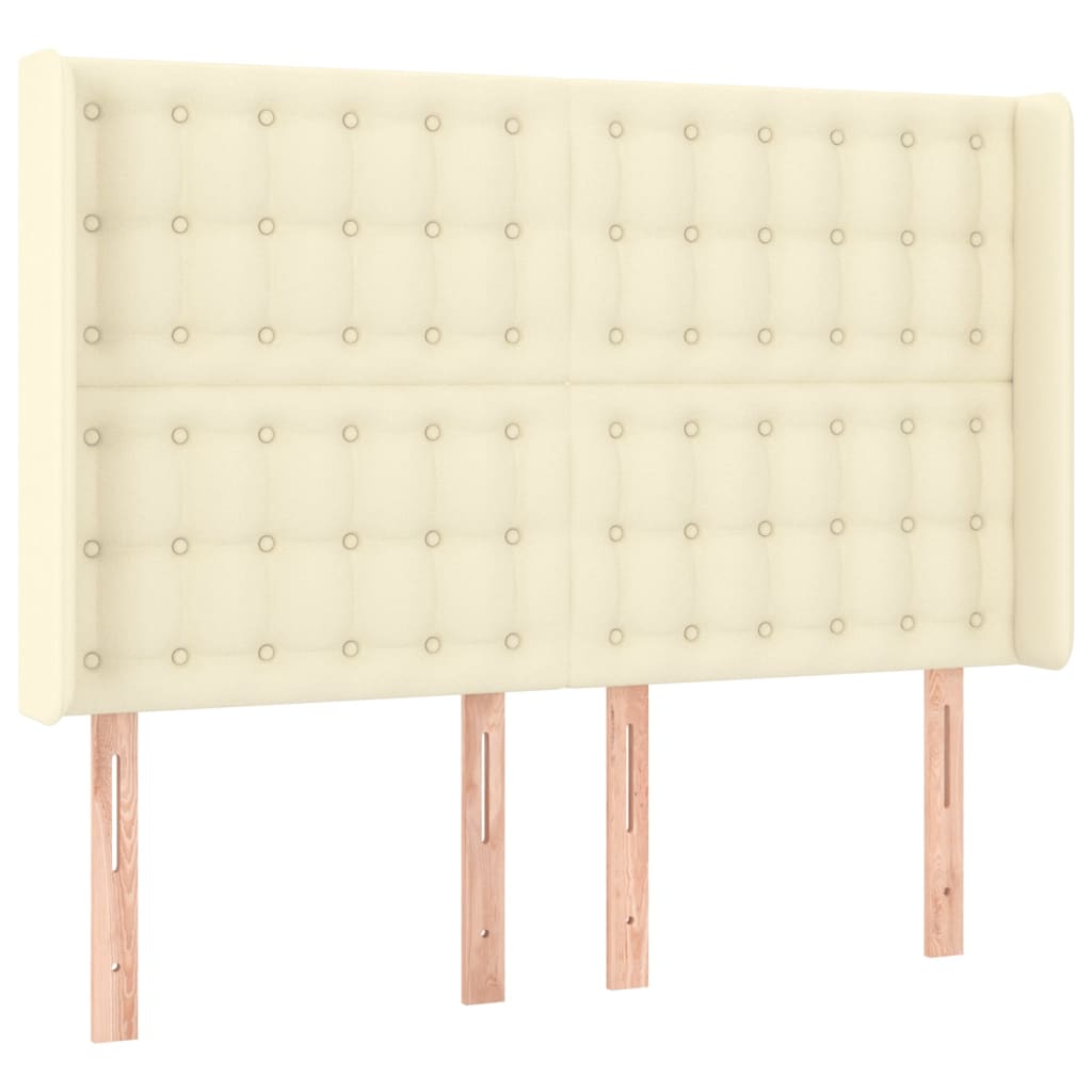vidaXL Κρεβάτι Boxspring με Στρώμα & LED Κρεμ 140x200 εκ. Συνθ. Δέρμα
