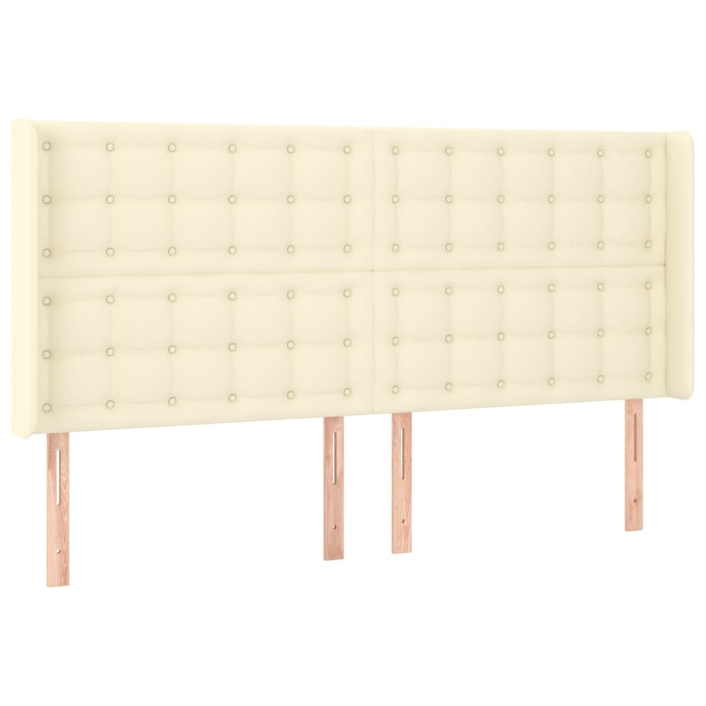 vidaXL Κρεβάτι Boxspring με Στρώμα & LED Κρεμ 200x200 εκ. Συνθ. Δέρμα