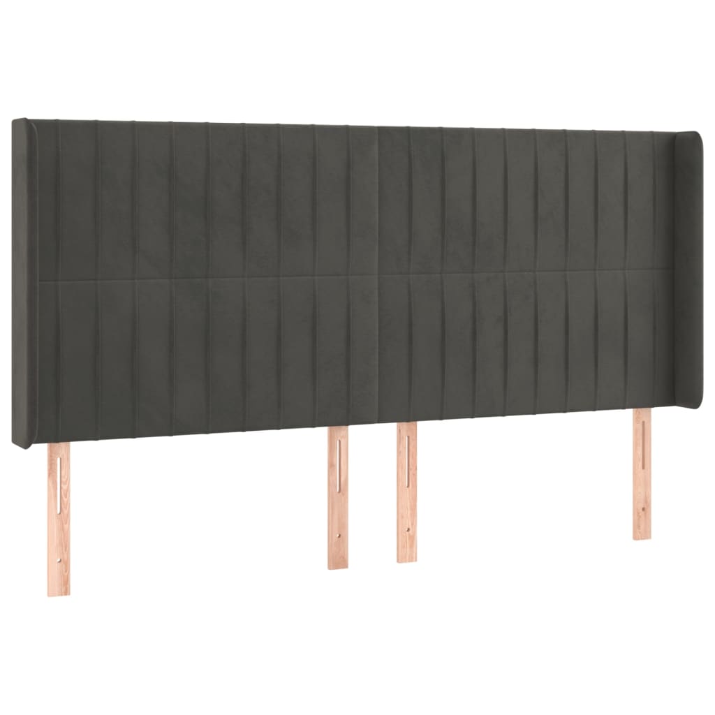 vidaXL Κρεβάτι Boxspring με Στρώμα & LED Σκ. Γκρι 200x200εκ. Βελούδινο