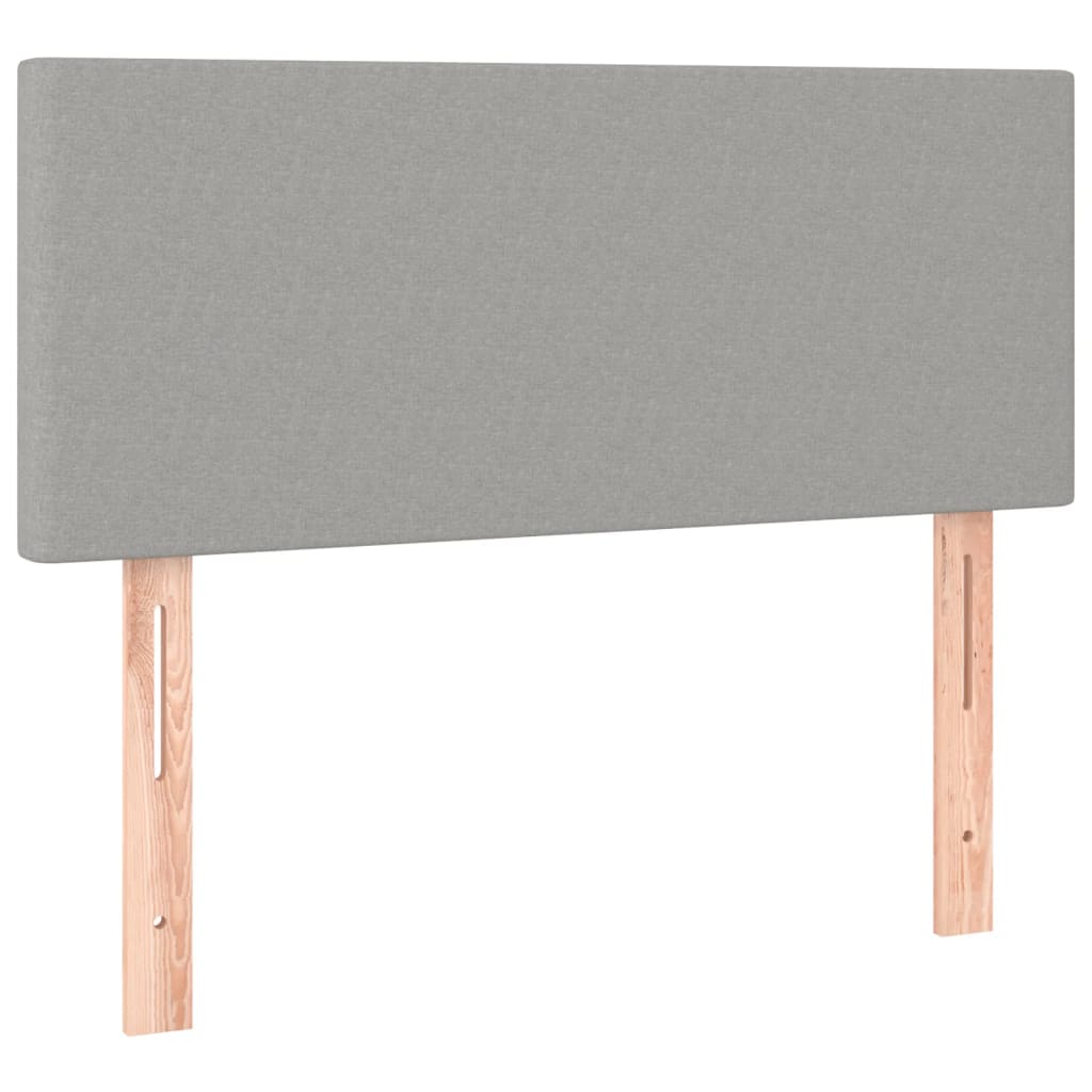 vidaXL Κρεβάτι Boxspring με Στρώμα & LED Αν.Γκρι 90x200 εκ. Υφασμάτινο