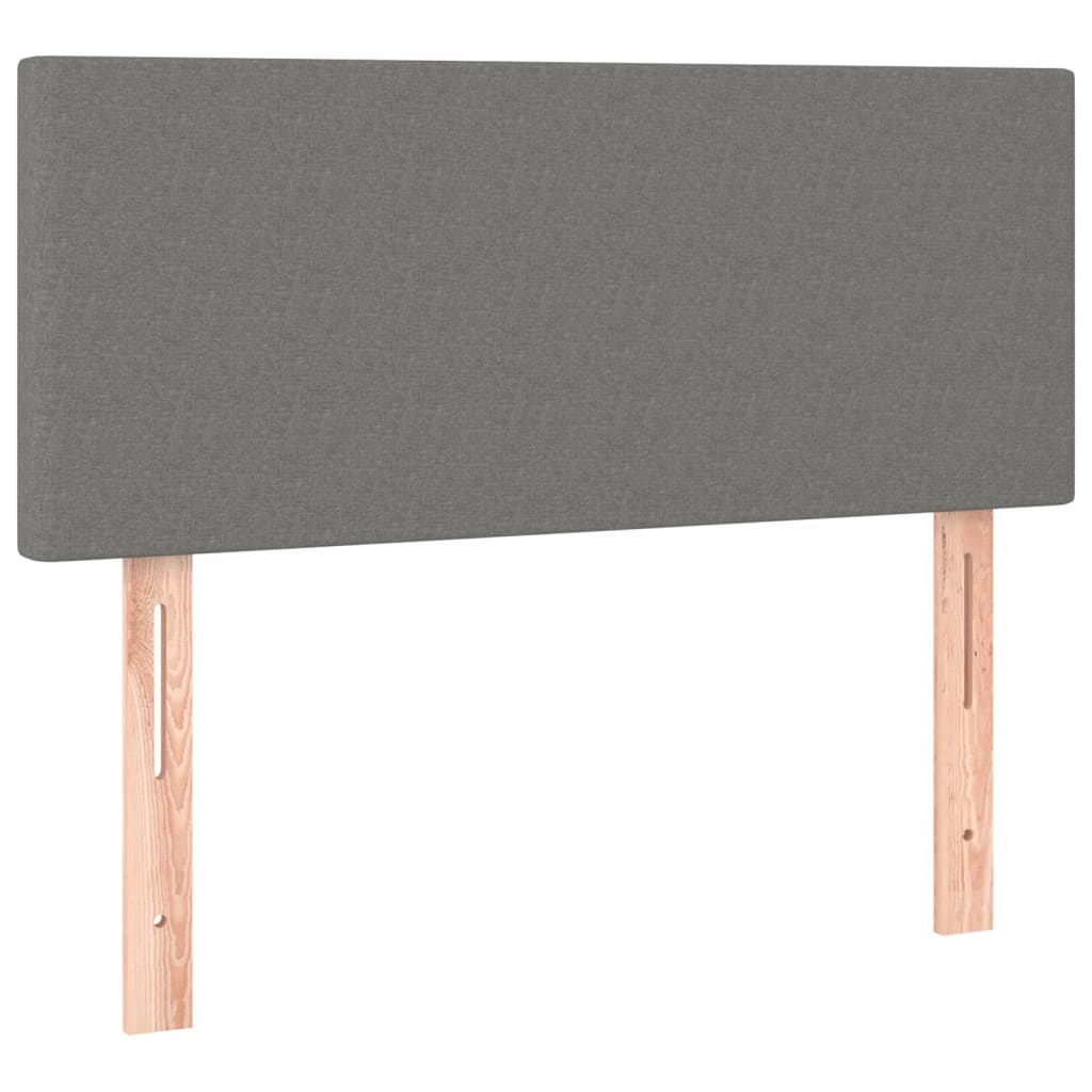 vidaXL Κρεβάτι Boxspring με Στρώμα & LED Σκ.Γκρι 120x200 εκ Υφασμάτινο