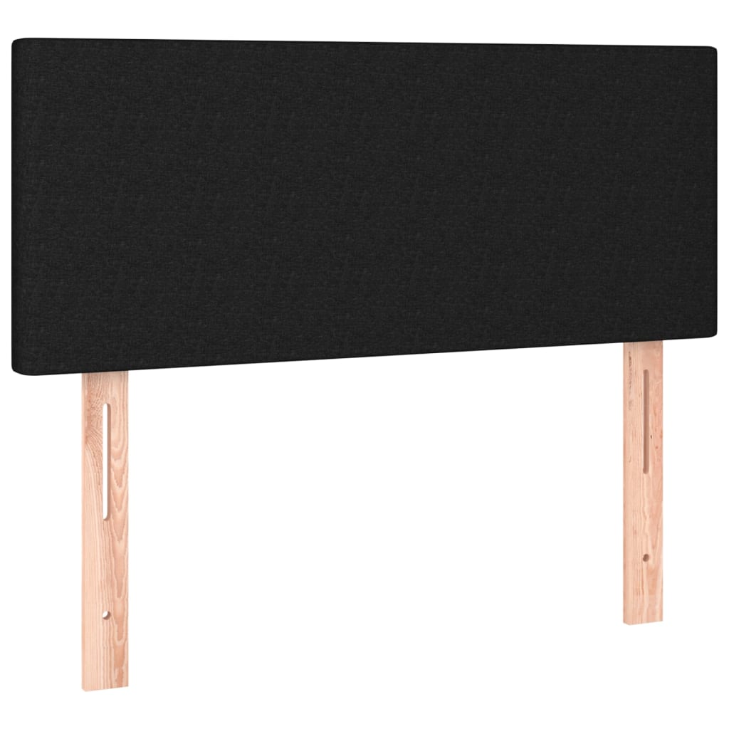 vidaXL Κρεβάτι Boxspring με Στρώμα & LED Μαύρο 120x200 εκ. Υφασμάτινο