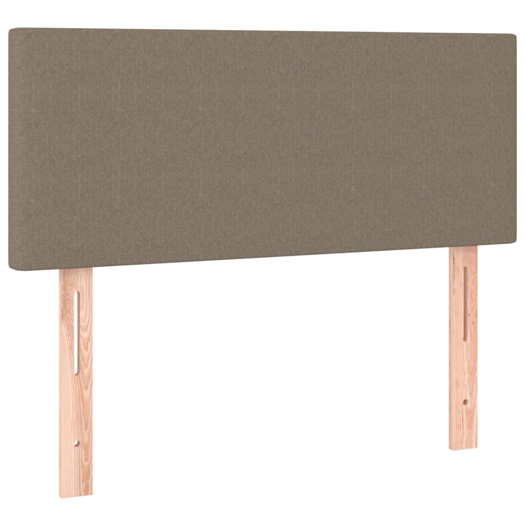 vidaXL Κρεβάτι Boxspring με Στρώμα & LED Taupe 120x200 εκ. Υφασμάτινο