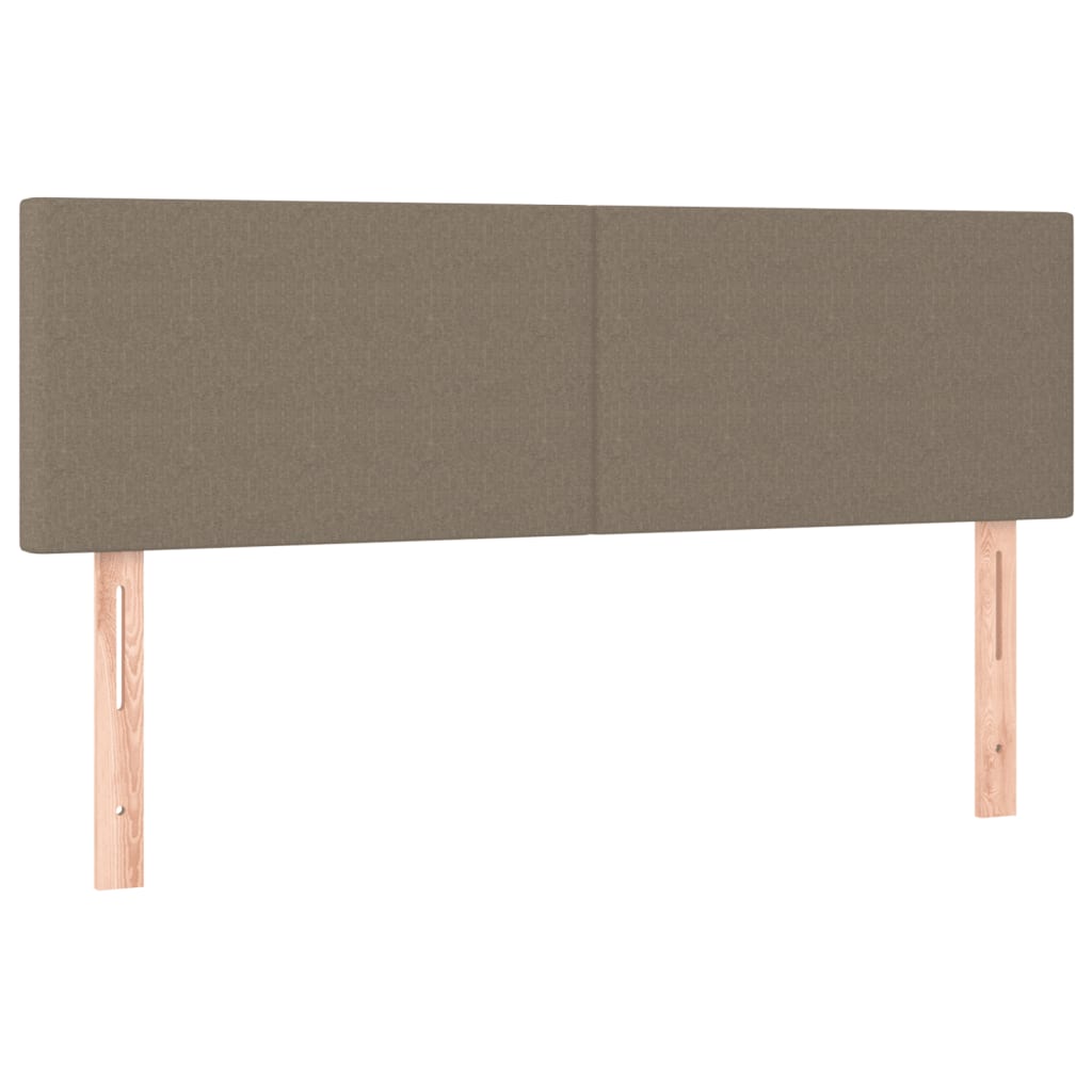 vidaXL Κρεβάτι Boxspring με Στρώμα & LED Taupe 140x190 εκ. Υφασμάτινο