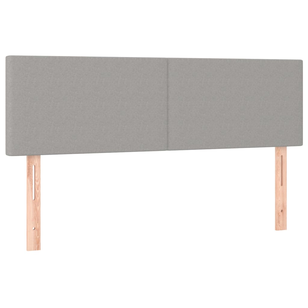 vidaXL Κρεβάτι Boxspring με Στρώμα & LED Αν.Γκρι 140x200 εκ Υφασμάτινο