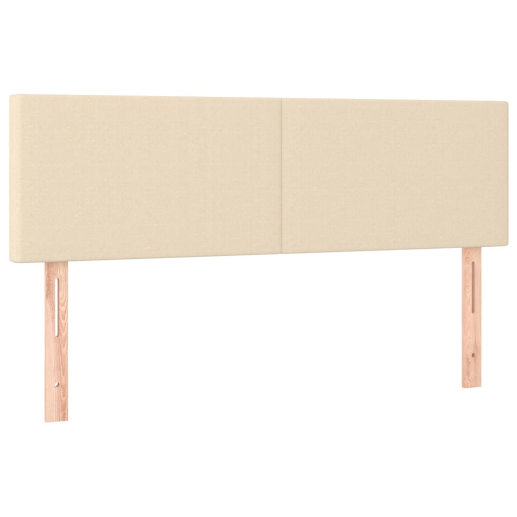 vidaXL Κρεβάτι Boxspring με Στρώμα & LED Κρεμ 140x200 εκ. Υφασμάτινο